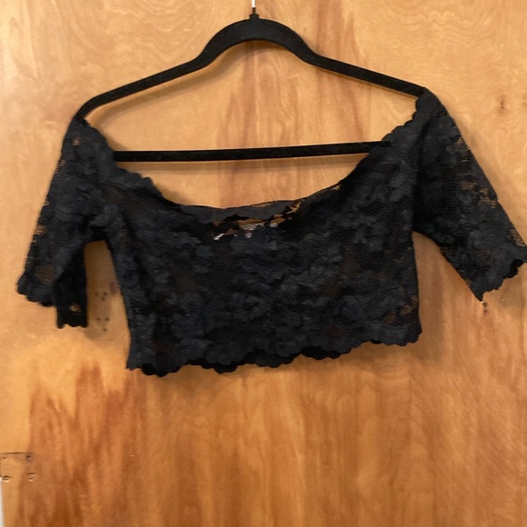 Vintage Victoria Secret Black Lace Top - Picture 1 of 5